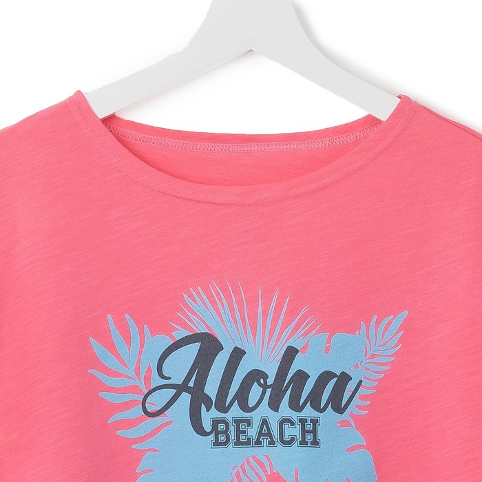 Футболка женская KAFTAN "Tropical", розовый, р-р 40-42, 100% хлопок