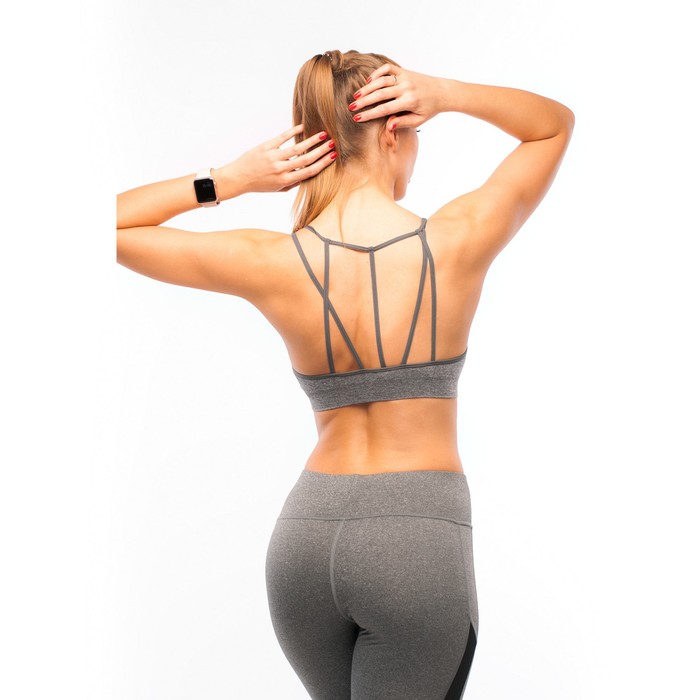 Топ-бра женский спортивный 31743 цвет серый меланж, р-р 40-42 (S)