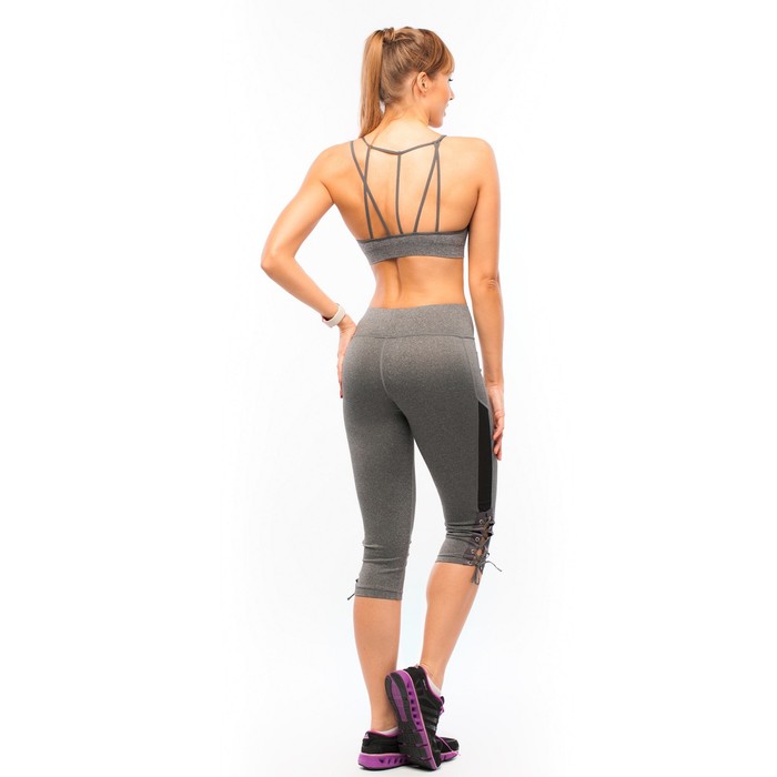 Топ-бра женский спортивный 31743 цвет серый меланж, р-р 40-42 (S)