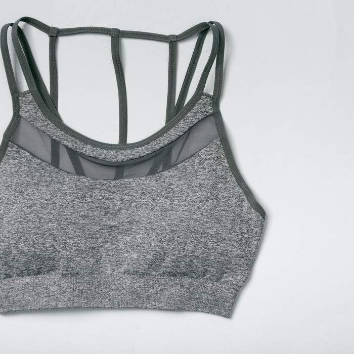 Топ-бра женский спортивный 31743 цвет серый меланж, р-р 40-42 (S)