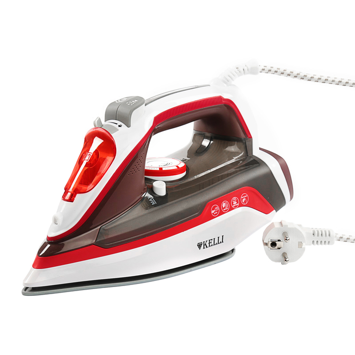 Утюг KELLI KL-1633, 2600 Вт, керамическое покрытие, самоочистка, паровой удар