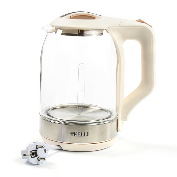 Электрический чайник KELLI KL-1337, 1.8 л, 2200 Вт, подсветка, белый