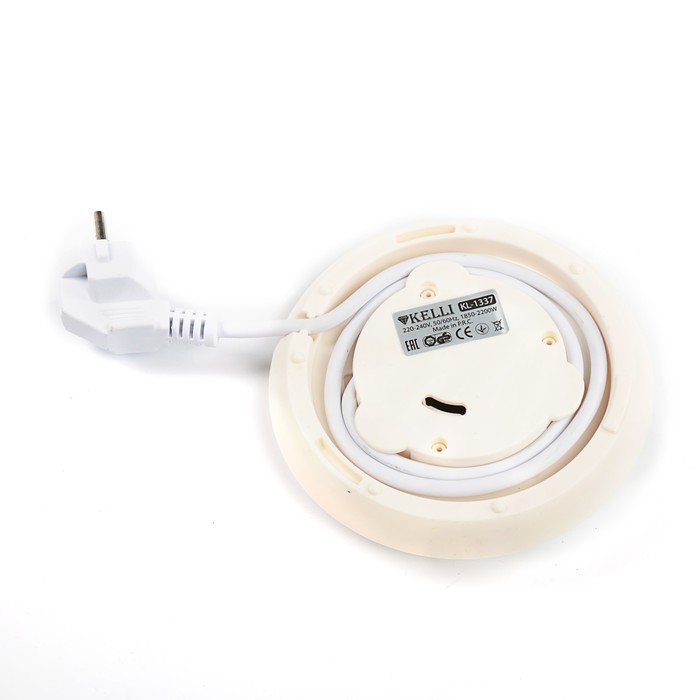 Электрический чайник KELLI KL-1337, 1.8 л, 2200 Вт, подсветка, белый