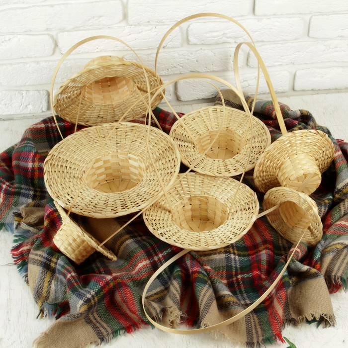 Набор корзинок "Мираж" бамбук 7 штук (d27/H8;24/7;23/7;20/7;18,5/7;16,5//6;15/4) см