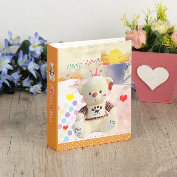 Фотоальбом на 40 фото 10х15 см "Мишка в короне" в коробке МИКС 17х14х4,5 см