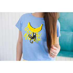 

Футболка женская KAFTAN "Banana", голубая, р-р 48-50, 100% хлопок