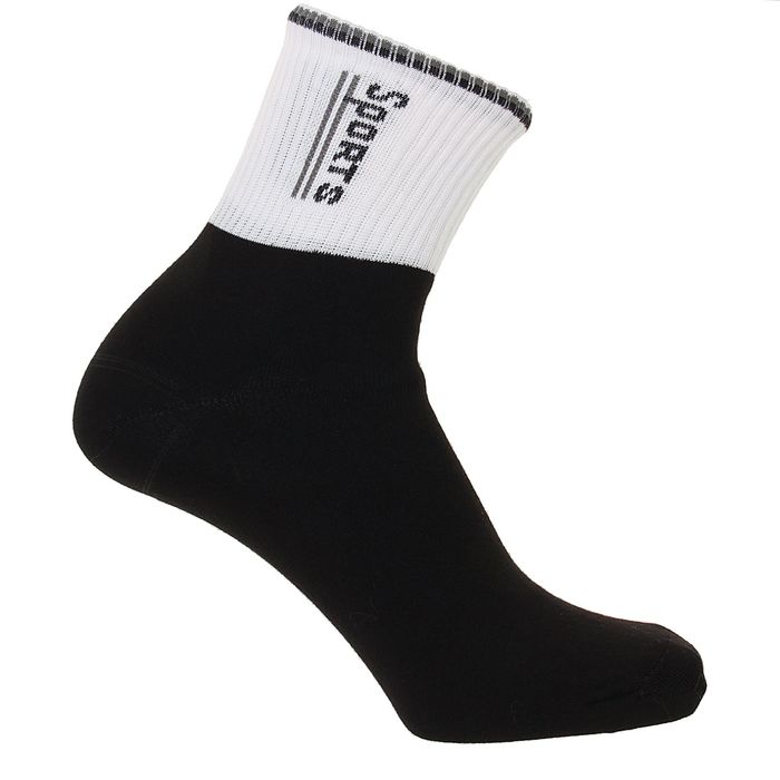 Носки мужские спорт, цвет чёрный, размер 25-29