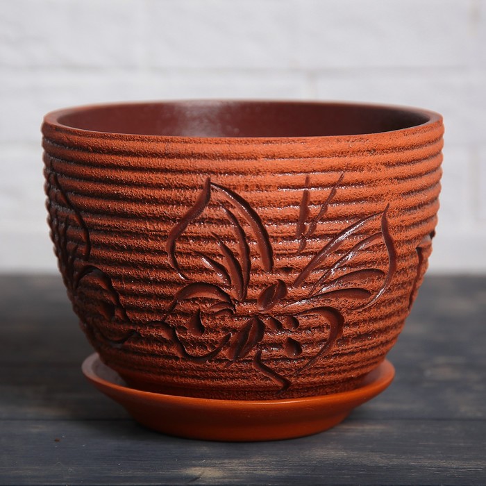 Набор горшков цветочных 3 шт.Бабочка 3л/2л/1л ,микс,