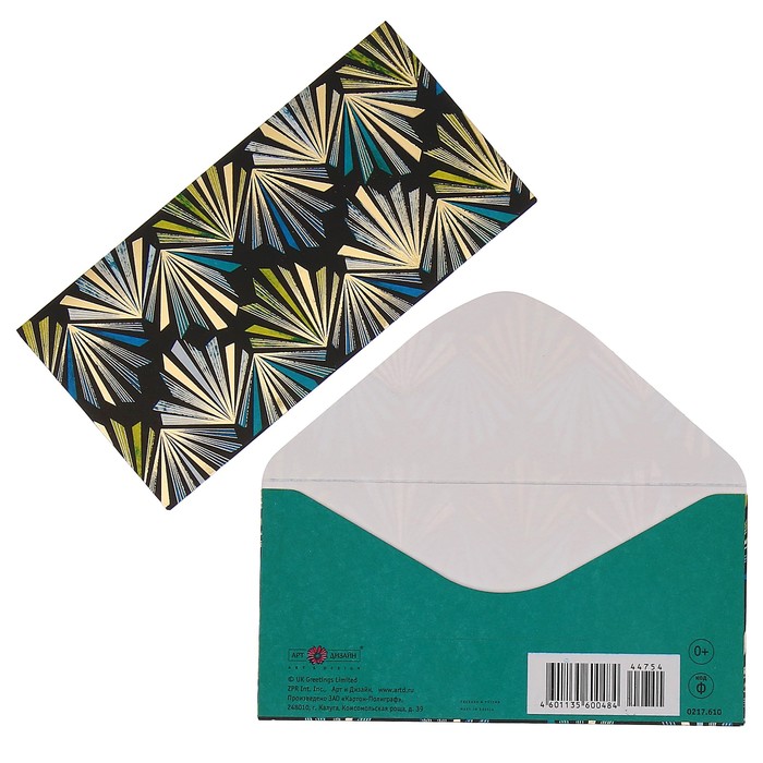 Конверт для денег "Универсальный" узор, чёрный фон