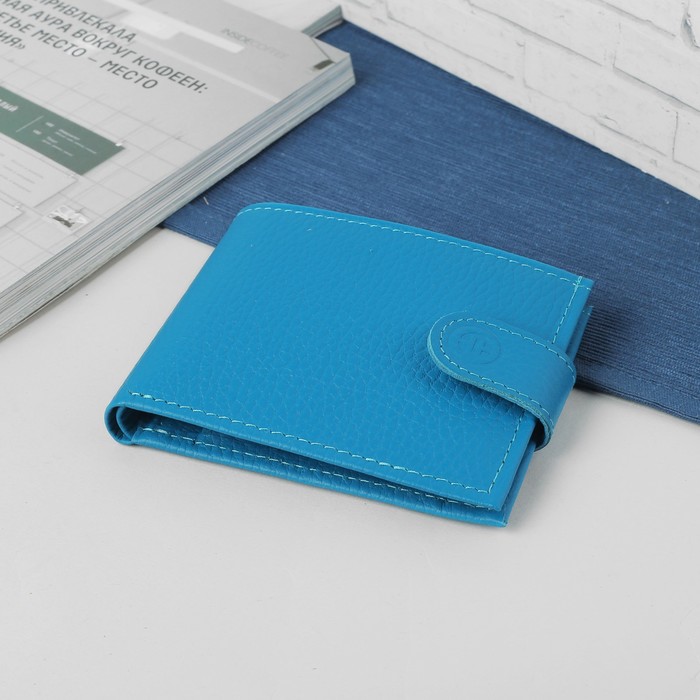 Кошелёк женский, отдел, для карт, для монет, флотер морская волна