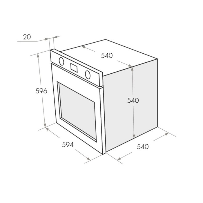 Духовой шкаф Maunfeld CEOK.656W, электрический, 65 л, 7 функций, класс А, белое стекло