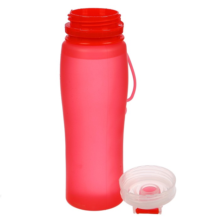 Бутылка для воды 750 мл, мерная шкала, силикон, матовая, микс, 8х26 см