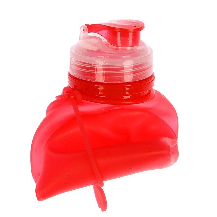 Бутылка для воды 750 мл, мерная шкала, силикон, матовая, микс, 8х26 см