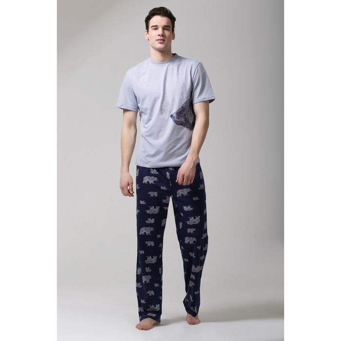 Пижама KAFTAN "Bear", серый, синий, р.52-54, (брюки)