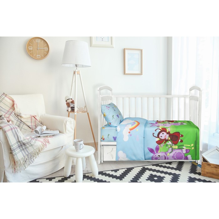 Детское постельное бельё детский "Лунтик и его друзья", 100*150, 112*147, 40*60, поплин, хл100% 110 гм