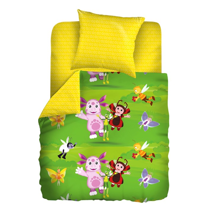 КПБ 1,5 сп "Зеленая лужайка", 150*214, 143*215, 70*70, бязь, хл100% 120 гм