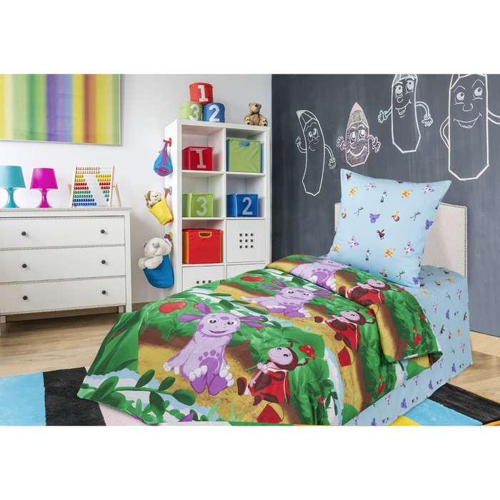 КПБ 1,5 сп "Брусничная поляна", 150*214, 143*215, 70*70, бязь, хл100% 120 гм