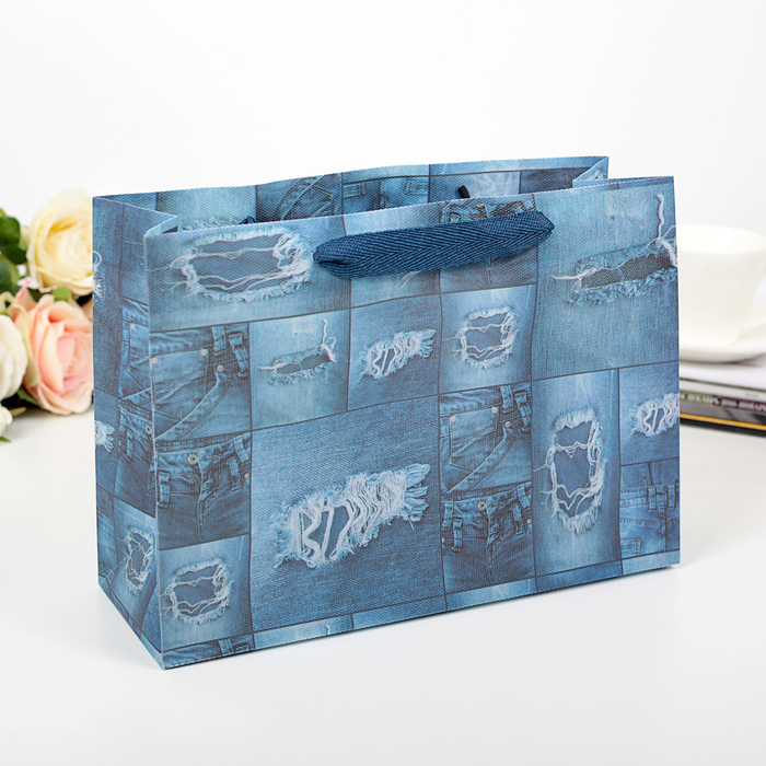 Пакет пластиковый "Джинс", 33 х 11 х 26 см