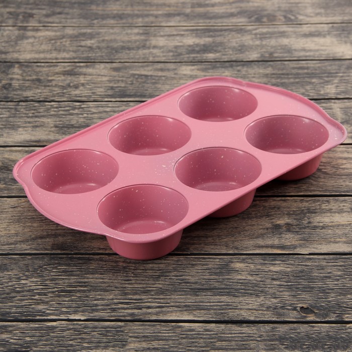 Форма для выпечки "Хлеб. Мраморный зефир", 6 ячеек, антипригарное покрытие