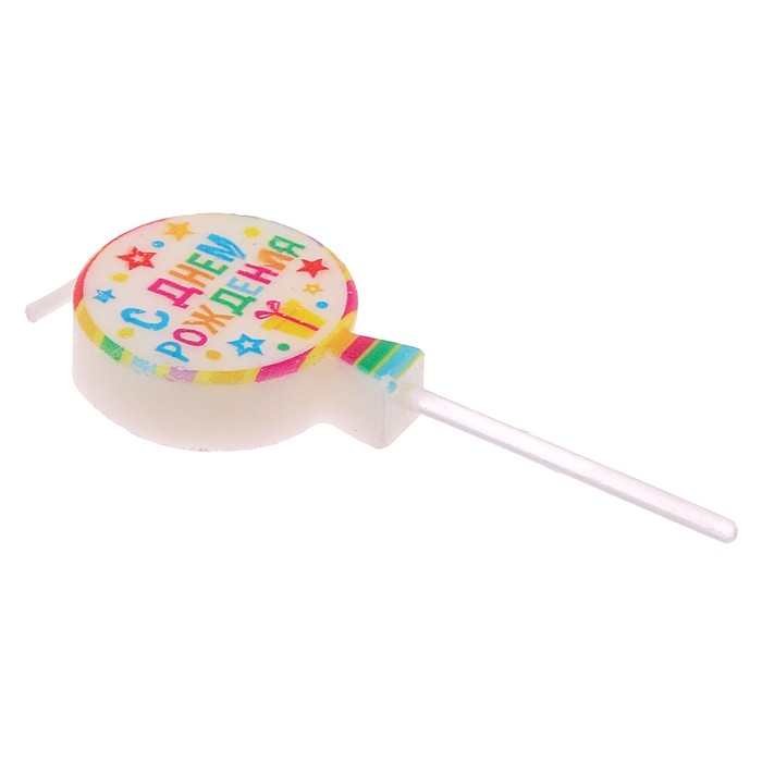 Свеча в торт мини "С днем рождения"