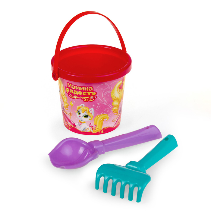 Песочный набор «Мамина радость»: ведро малое, совок №2, грабельки №2
