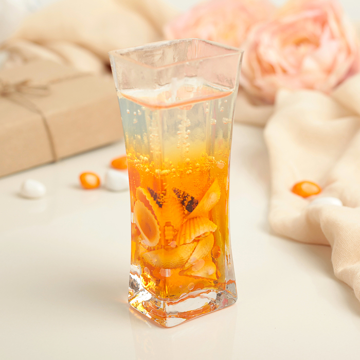 Свеча гелевая Ваза 3,8х5х12см ракушка оранжевая