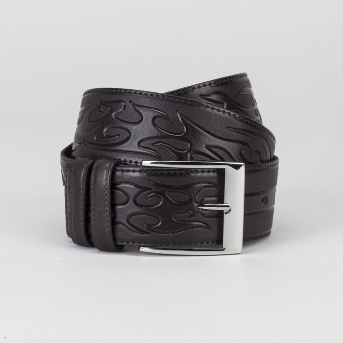 Ремень мужской, пряжка металл, ширина - 4,4 см, цвет коричневый