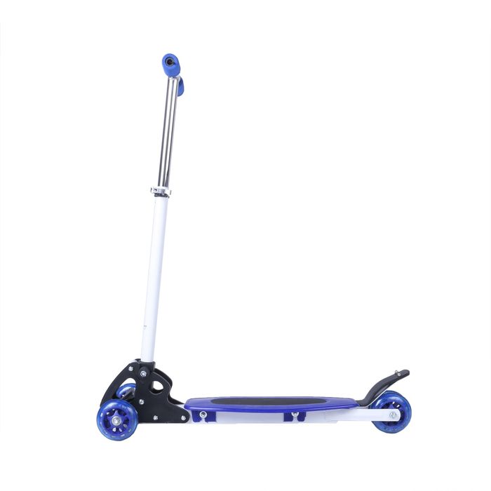 Самокат стальной Jetfire OT-016, три колеса PVC d= 90 мм, цвет синий в пакете