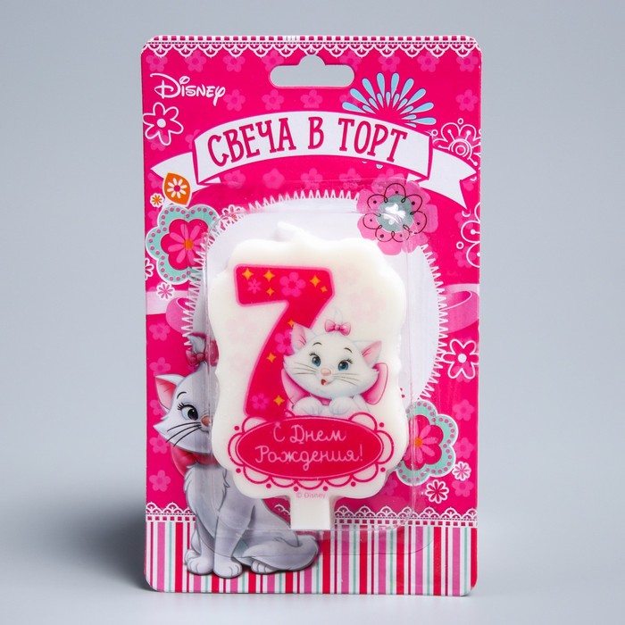 Свеча в торт Дисней 7 "С Днем Рождения", Коты аристократы