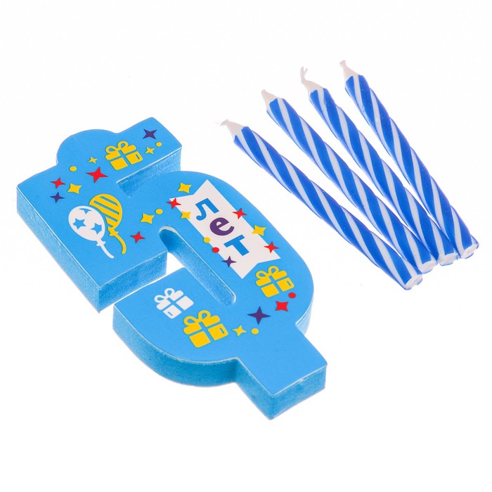 Свеча- EVA цифра 5 "С днем рождения"