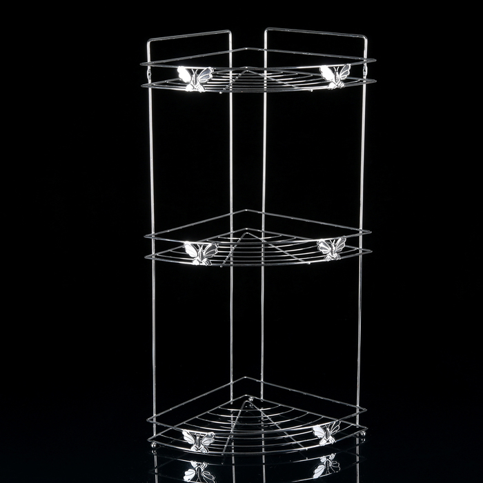 Полка 3х-ярусная угловая "Бабочки" 31х22,5х55 см