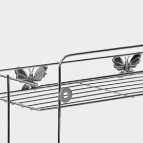 Полка 2-х ярусная Доляна «Бабочки», 28×10,5×31 см от Сима-ленд