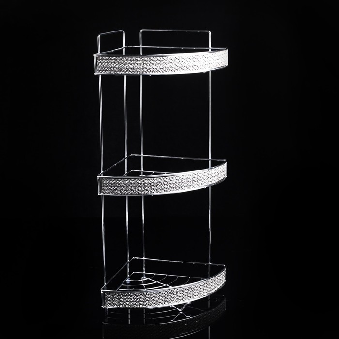 Полка 3х-ярусная угловая 31х22,5х57,5 см "Плетенка", цвет серый