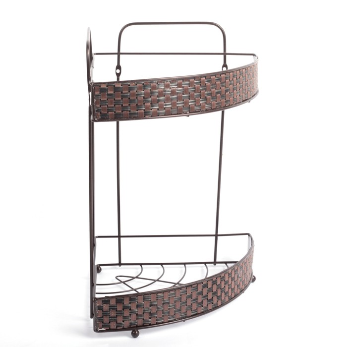 Полка 2х-ярусная угловая 27х20х30 см "Корзинка", цвет коричневый