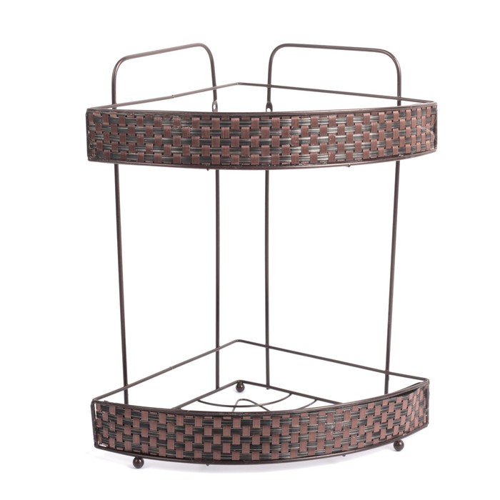 Полка 2х-ярусная угловая 27х20х30 см "Корзинка", цвет коричневый
