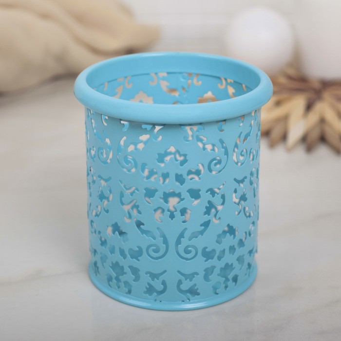 Подставка для столовых приборов "Узоры" 8,8х8,8х10 см, круглая цвет МИКС