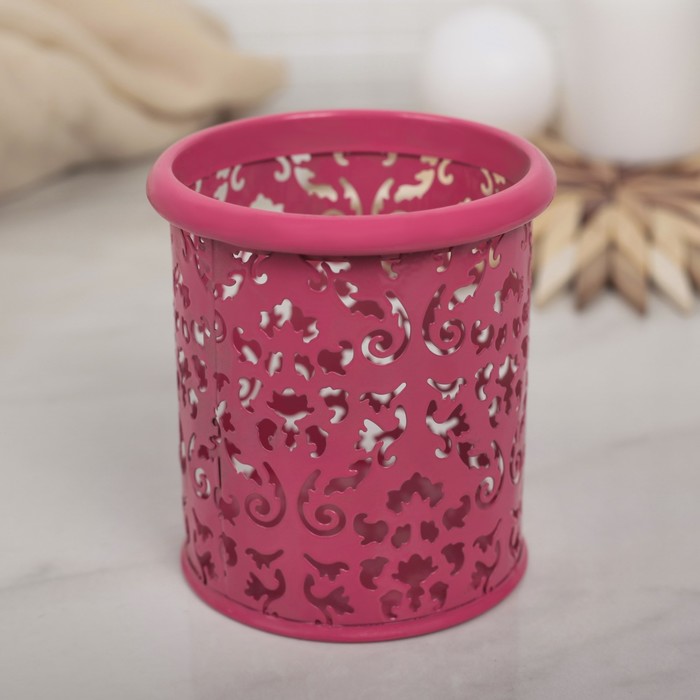 Подставка для столовых приборов "Узоры" 8,8х8,8х10 см, круглая цвет МИКС