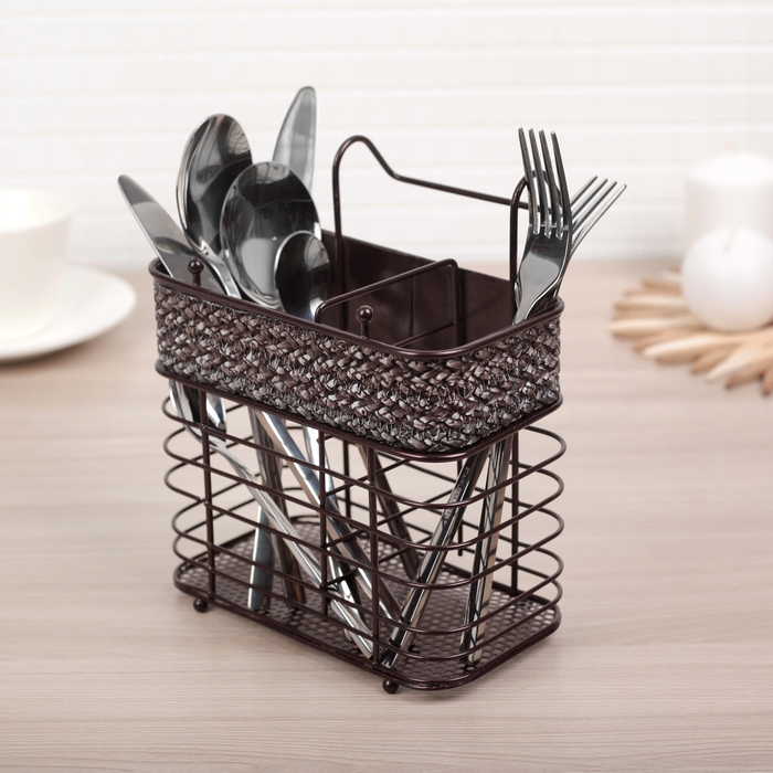 Сушилка для столовых приборов "Плетенка" 15,5х12х18 см, прямоугольная