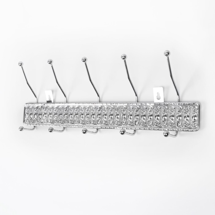 Вешалка на 5 двойных крючков 40,5х14х5 см, цыет хром