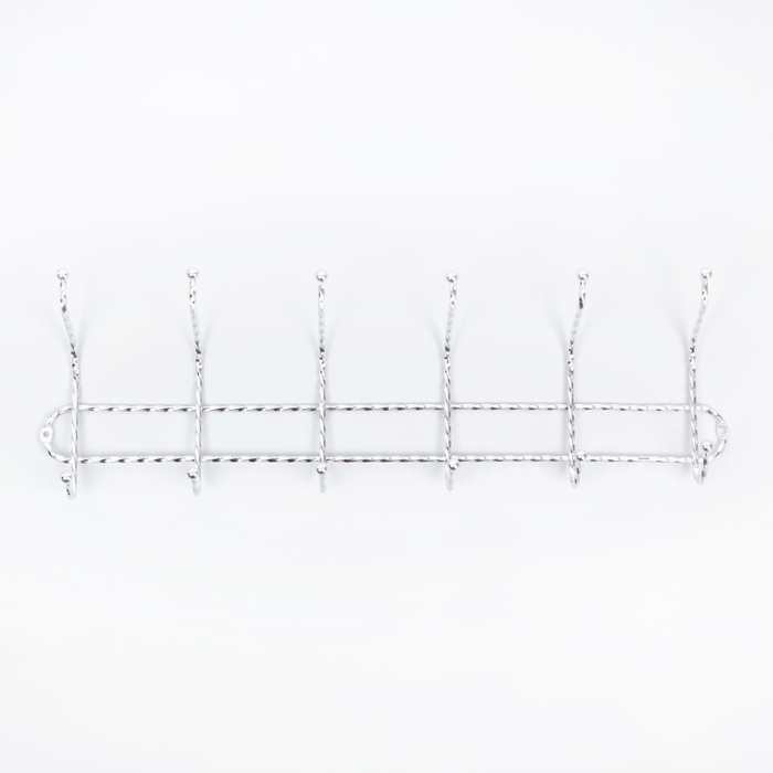Вешалка на 6 двойных крючков 30,5х12,5х8,5 см, цвет хром