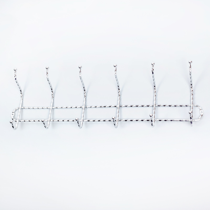 Вешалка на 6 двойных крючков 30,5х12,5х8,5 см, цвет хром