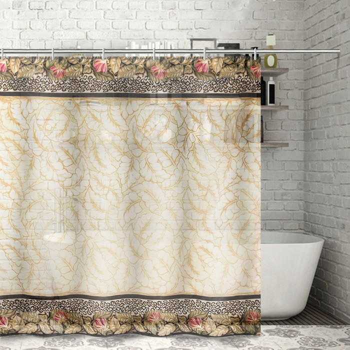 Штора для душа «Бельгия» 180х180 см, 1 шт., с кольцами