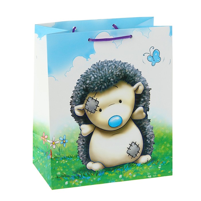 Пакет подарочный "Ежик Уф", 24 х 20,3 х 11,5 см