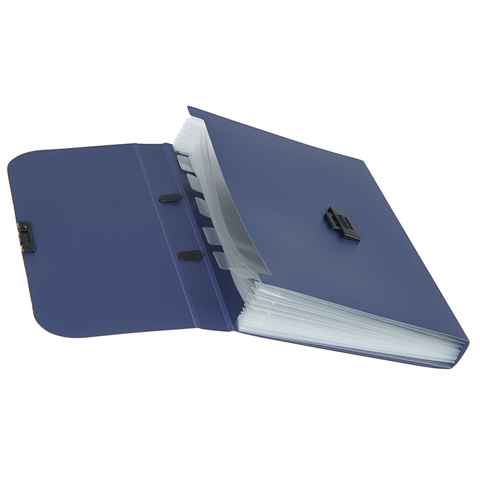 Папка-портфель А4, 7 отделений Calligrata, 700 мкм, песок, синяя