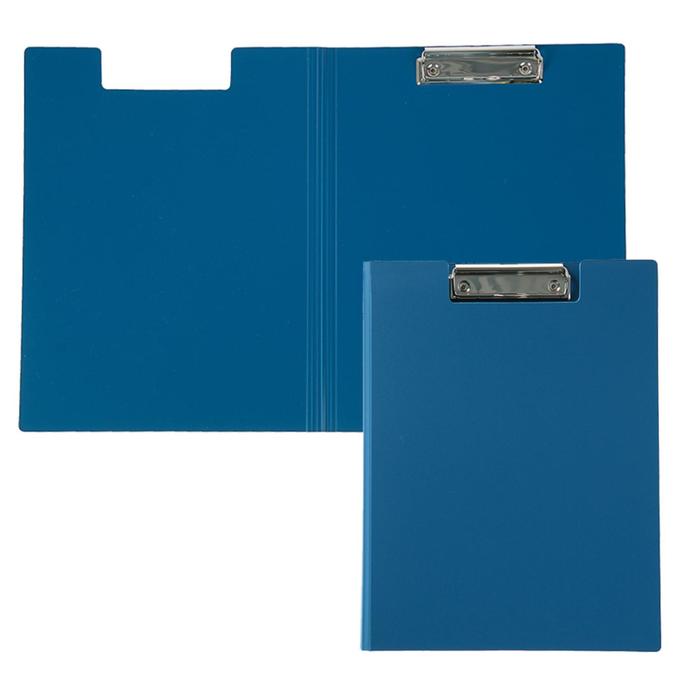 фото Папка-планшет с прижимом а4, 1.2 мм, calligrata, песок, синяя