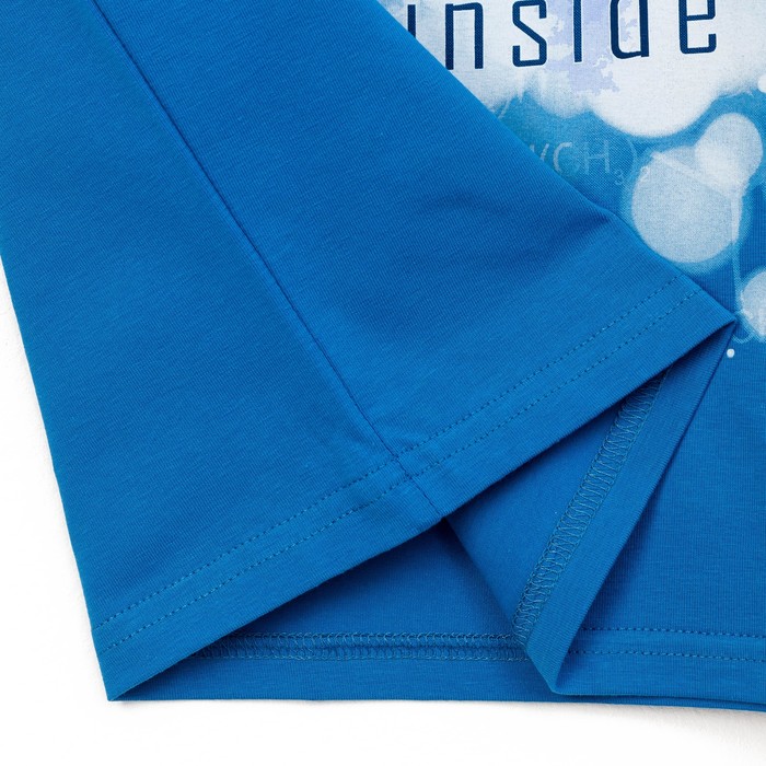 Футболка мужская, светящийся рисунок 14-5564, цвет голубая, р-р 44 (S)