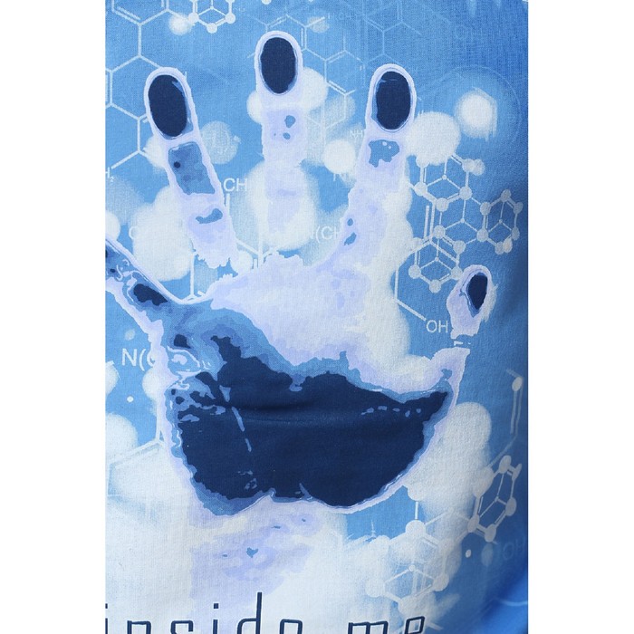 Футболка мужская, светящийся рисунок 14-5564, цвет голубая, р-р 44 (S)