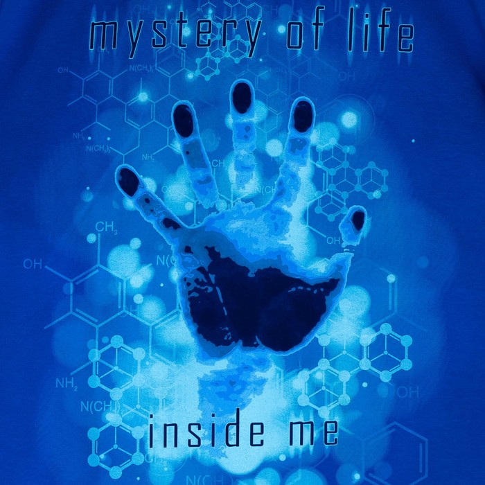 Футболка мужская, светящийся рисунок 14-5564, цвет голубая, р-р 44 (S)