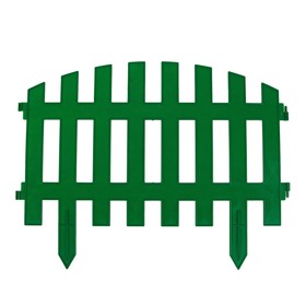 Декоративный забор для сада и огорода, 35 × 210 см, 5 секций, пластик, зелёный, RENESSANS, Greengo