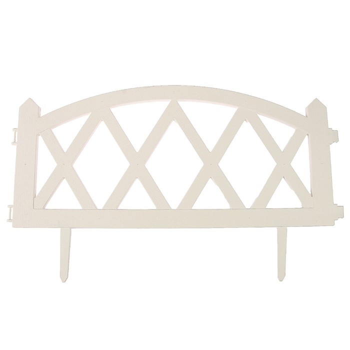 Ограждение декоративное, 35 х 232 см, 4 секции, пластик, белое, MODERN